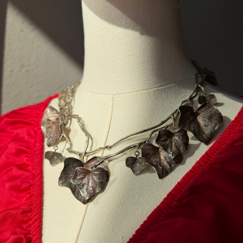 Gabriella Kiss Sterling Silver Ivy Necklace Wearable Art Rare